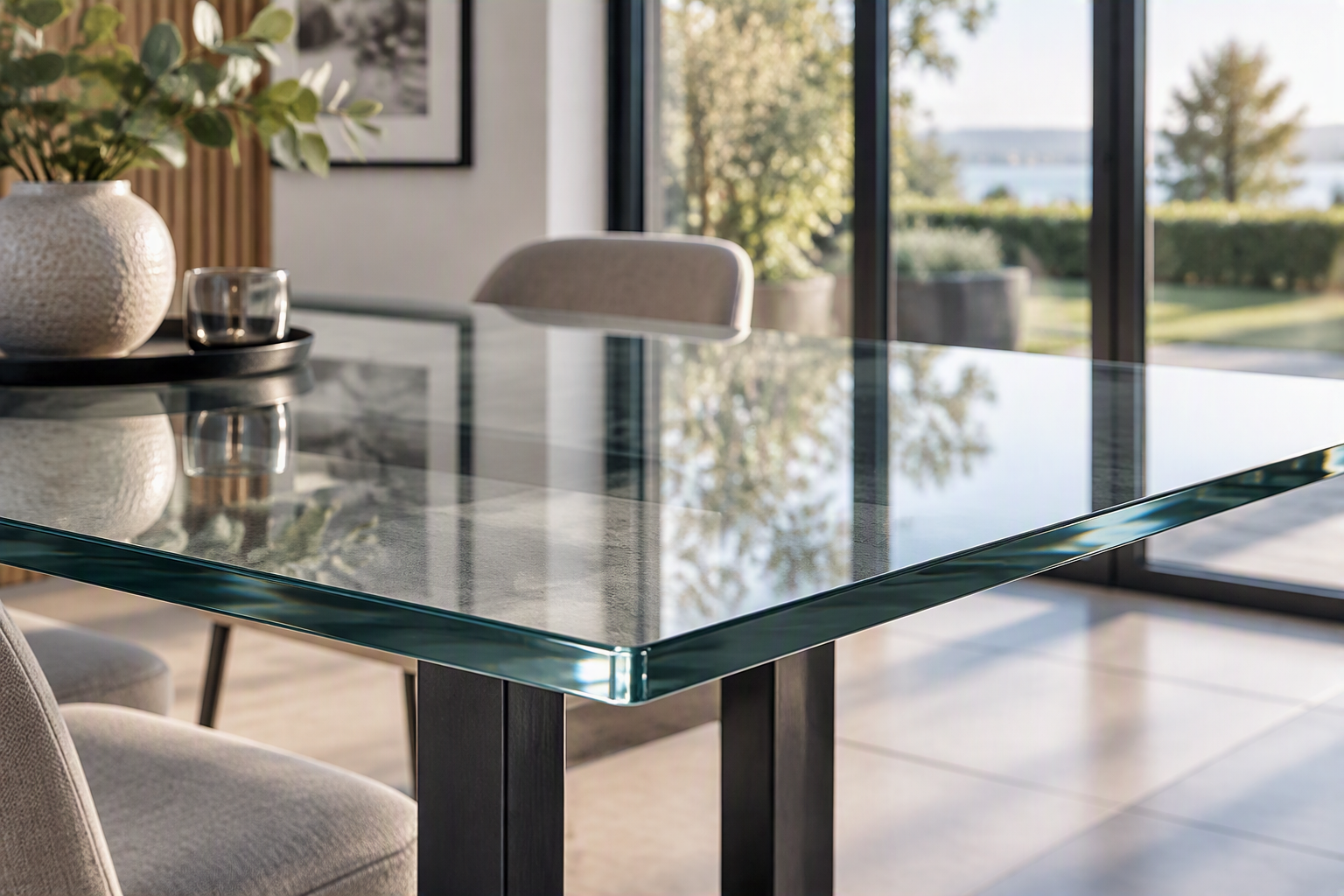 Bordplade i glas